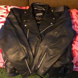 Leather motorcycle jacket